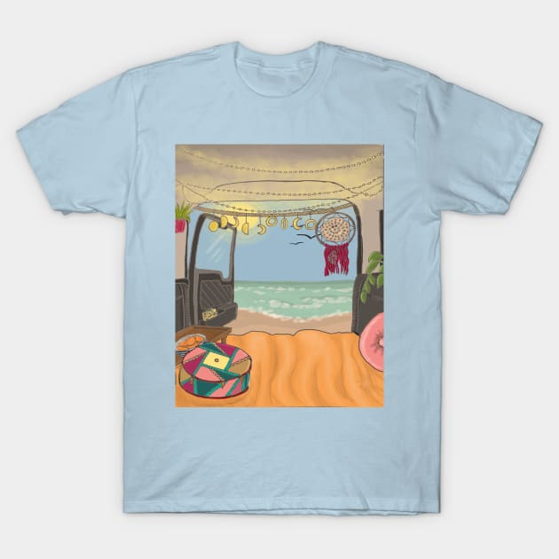 Camper Van Life - at the beach T-Shirt by Ethereal Designs